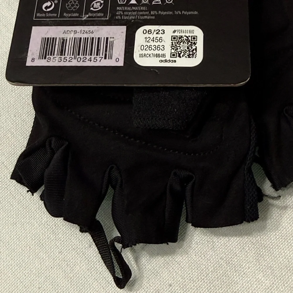 adidas Aeroready Essential Adjustable Training Gloves Fingerless Black Neon Logo